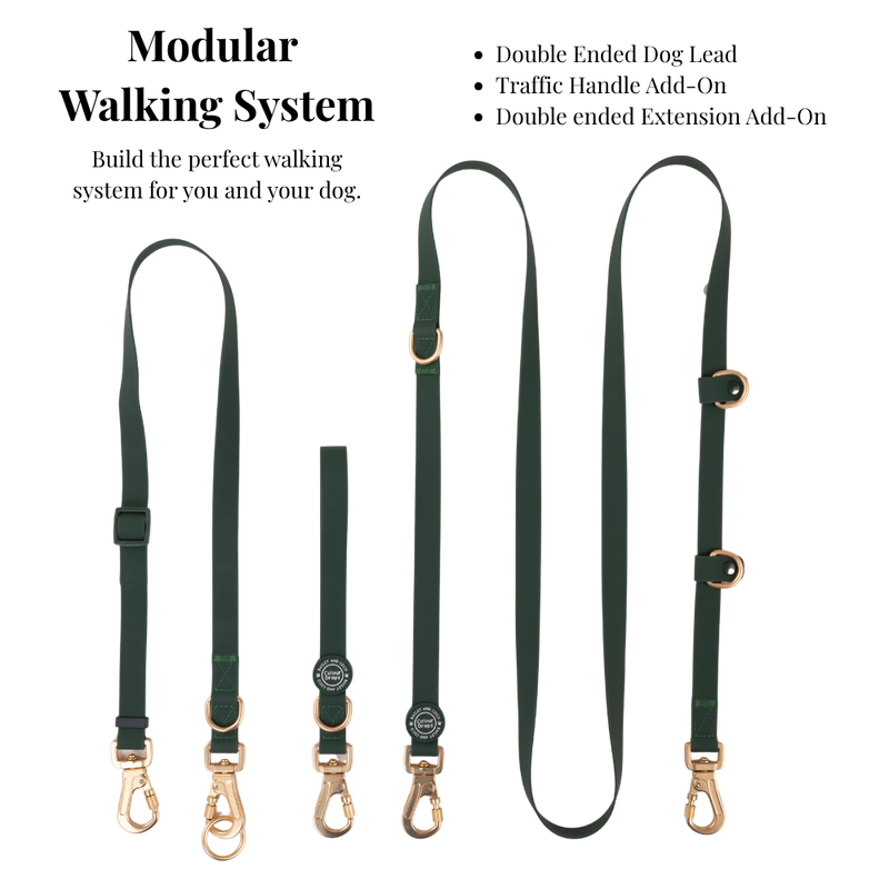 Hands-Free Double Ended Dog Lead – Forest Green