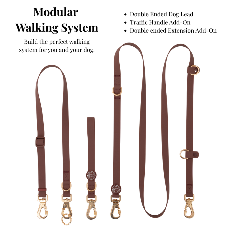 Hands-Free Double Ended Dog Lead Complete Set – Mulberry