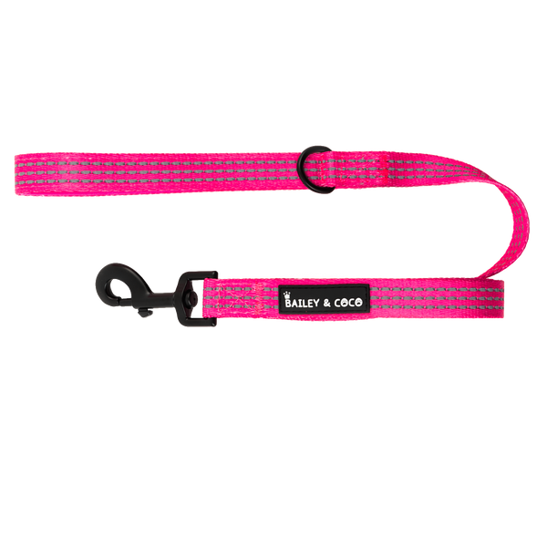 Trail & Glow® Fabric Dog Lead 5ft - The Hot Pink One - alternate view