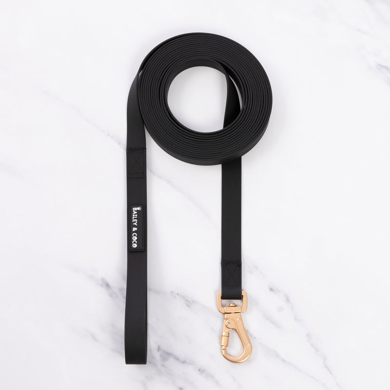 5M Long Line Dog Lead - Black.