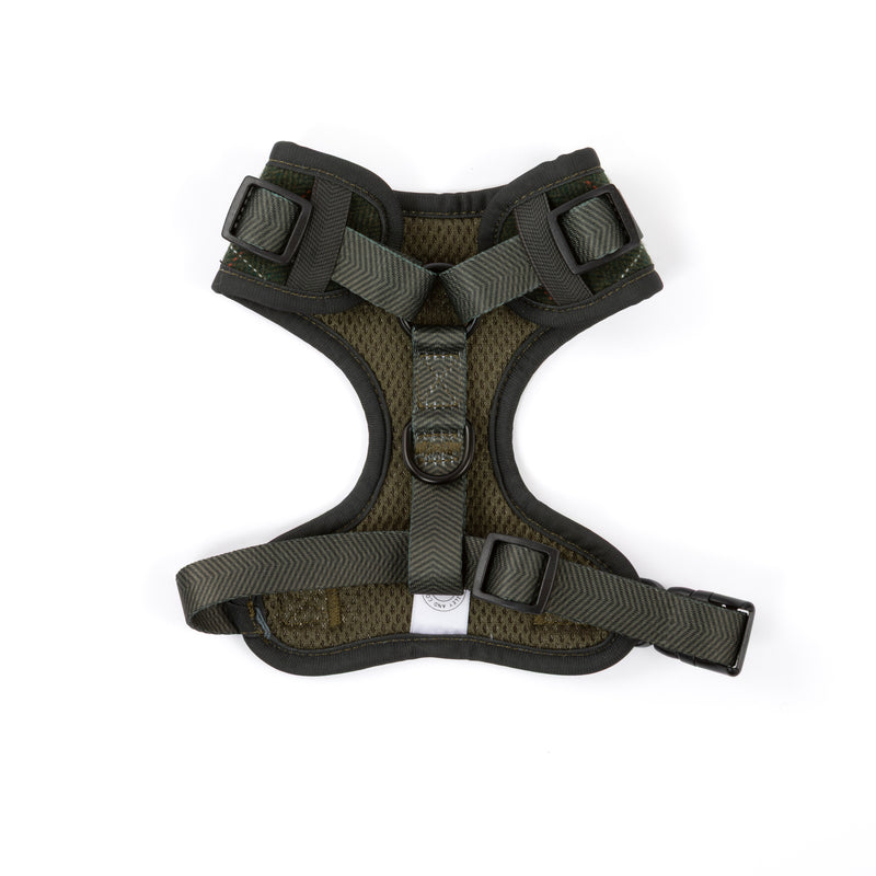 Forest Tweed Dog Harness - Adjustable Neck Dog Harness