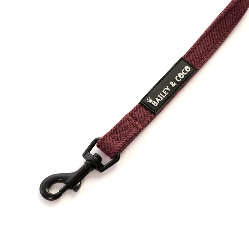 Lightweight Mini Dog Lead 5ft - Mulberry Tweed