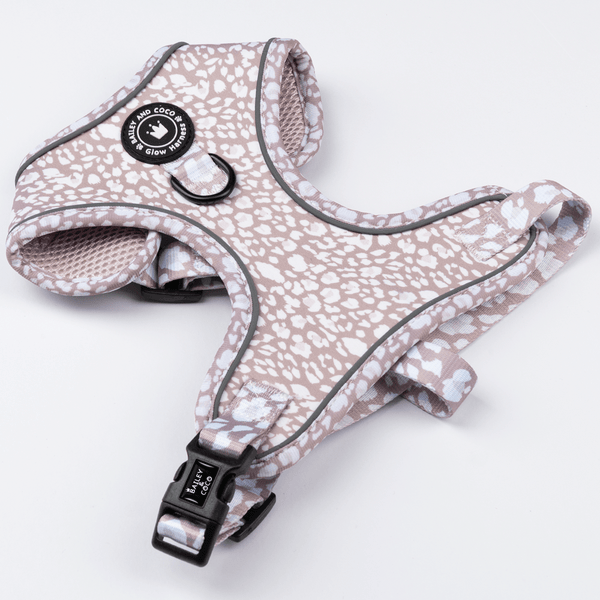 Adjustable Glow Harness® - Mocha Leopard - Bailey and Coco (UK)