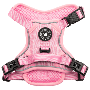 Bubblegum Pink Tweed Dog Harness - No Pull & Reflective | Trail & Glow® - Bailey and Coco (UK)