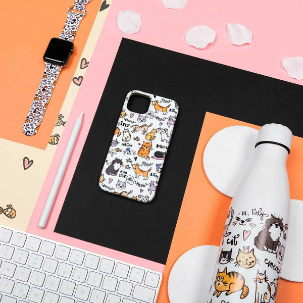 Cat Party Apple Watch Strap - White - alternate view