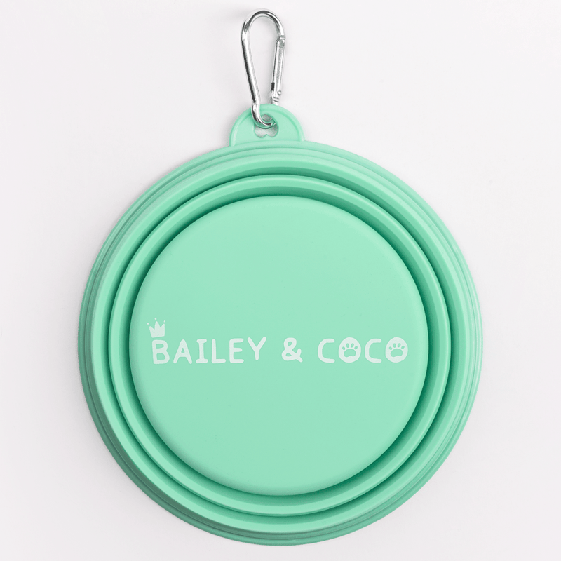 Collapsible Dog Water Bowl - Mint Breeze - Bailey and Coco (UK)