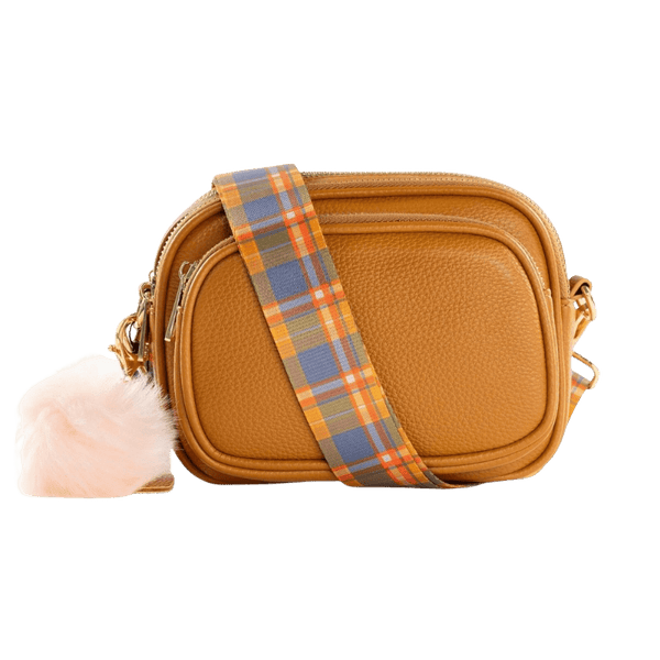 Crossbody Dog Walking Bag - Vegan Leather - Oxford Tan - Bailey and Coco (UK)