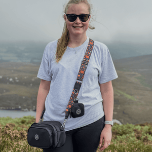 Dog Walking Bag - Black with Bewitched Strap - Bailey and Coco (UK)