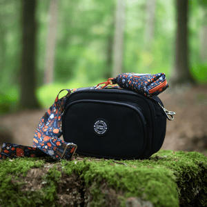 Dog Walking Bag - Black with Bewitched Strap - Bailey and Coco (UK)