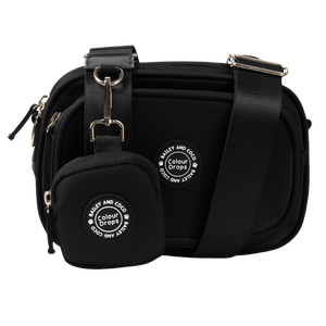 Dog Walking Bag - Black with Black Strap