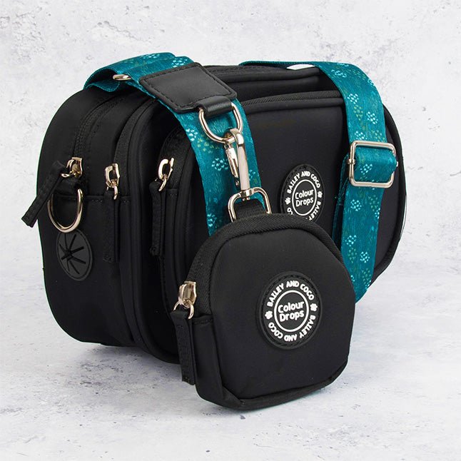 Dog Walking Bag - Black with Touch Grass Strap - Bailey and Coco (UK)