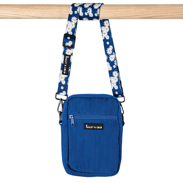 Dog Walking Bag With Loves Me, Loves Me Not Daisy Strap - Midnight Blue - Bailey and Coco (UK)