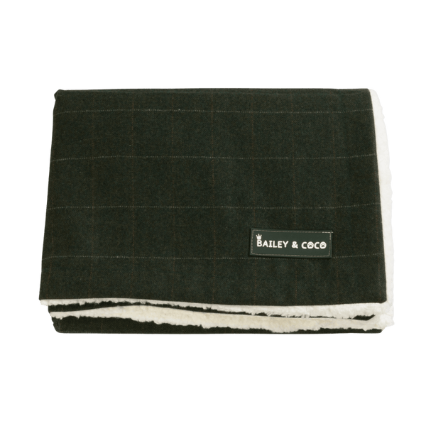 Forest Tweed Dog Blanket - Soft Sherpa Lined - Bailey and Coco (UK)