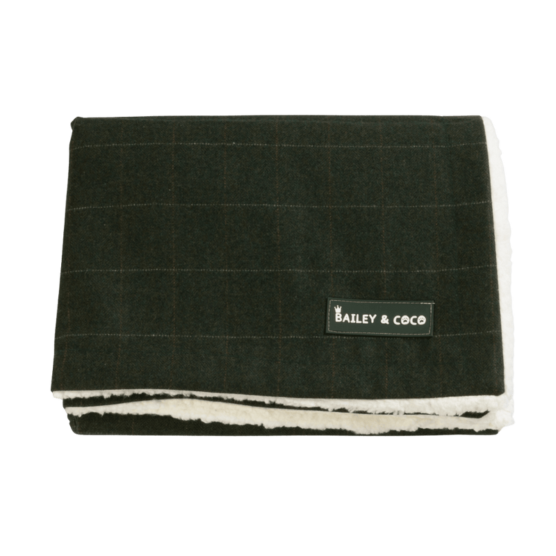 Forest Tweed Dog Blanket - Soft Sherpa Lined - Bailey and Coco (UK)