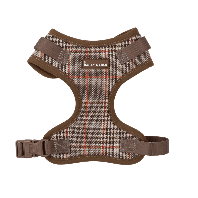 Heritage Plaid Dog Harness - Adjustable Neck Dog Harness - Bailey and Coco (UK)