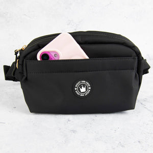 Magnetic Snap Dog Walking Bum Bag - Black - Bailey and Coco (UK)