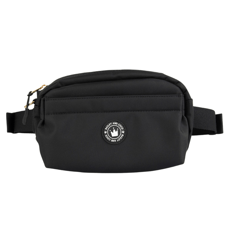 Magnetic Snap Dog Walking Bum Bag - Black - Bailey and Coco (UK)