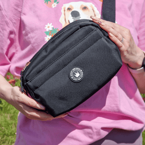 Magnetic Snap Dog Walking Bum Bag - Black - Bailey and Coco (UK)