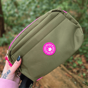 Magnetic Snap Dog Walking Bum Bag - Olive it Hot - Bailey and Coco (UK)