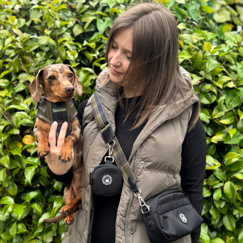 Mayfair Tweed - Colour Drops - Lightweight & Adjustable Dog Harness, Lead, Collar & Dog Walking Bag Bundle Latte - Bailey and Coco (UK)