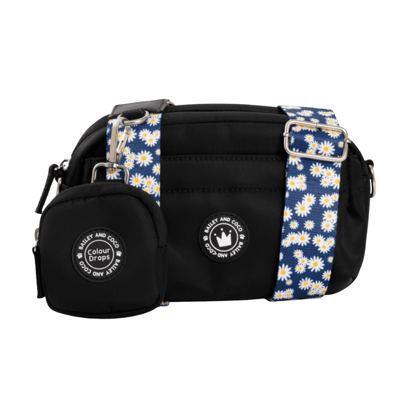 Mini Magnetic Snap Dog Walking Bag with Loves me, Loves me not Strap - Bailey and Coco (UK)