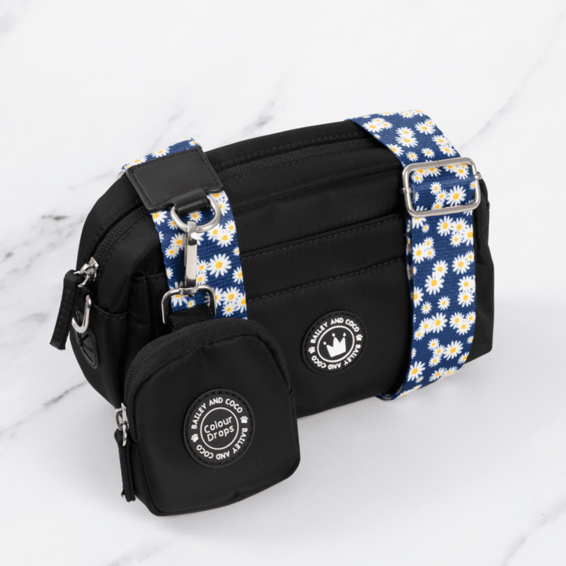 Mini Magnetic Snap Dog Walking Bag with Loves me, Loves me not Strap - Bailey and Coco (UK)