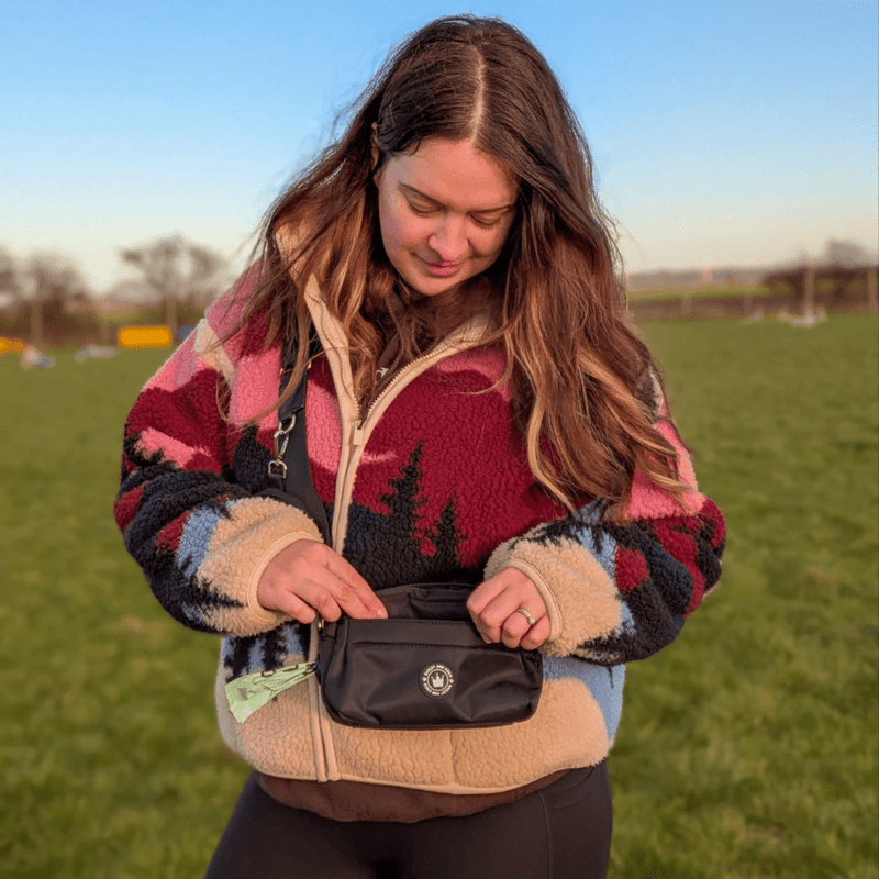 Mini Magnetic Snap Dog Walking Bag with Loves me, Loves me not Strap - Bailey and Coco (UK)
