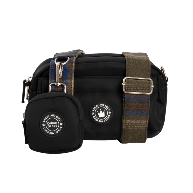 Mini Magnetic Snap Dog Walking Bag with Mayfair Tweed Strap - Bailey and Coco (UK)