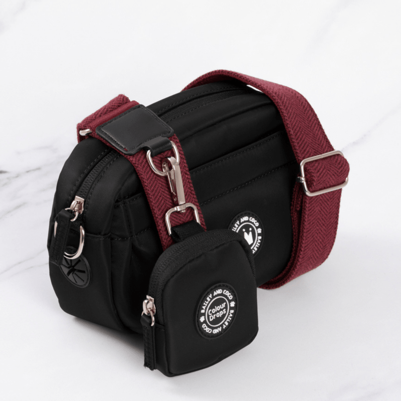 Mini Magnetic Snap Dog Walking Bag with Mulberry Tweed Strap - Bailey and Coco (UK)