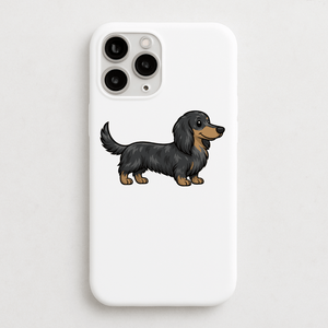 Personalised Long Haired Dachshund Phone Case | iPhone 17, 16, 15 & More - Bailey and Coco (UK)