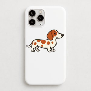 Personalised Piebald Dachshund Phone Case | iPhone 17, 16, 15 & More - Bailey and Coco (UK)
