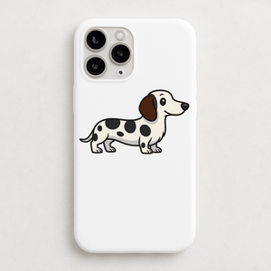 Personalised Piebald Dachshund Phone Case | iPhone 17, 16, 15 & More - Bailey and Coco (UK)