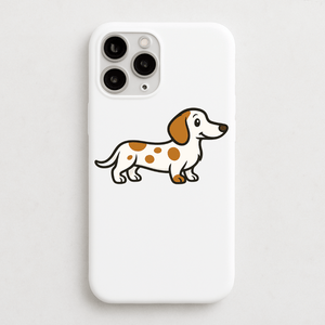 Personalised Piebald Dachshund Phone Case | iPhone 17, 16, 15 & More - Bailey and Coco (UK)