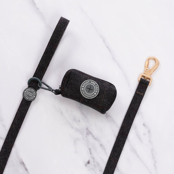 Poo Bag Holder - Colour Drops - Charcoal Tweed - alternate view