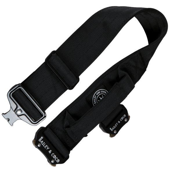 Premium Power Trails® Heavy - Duty Utility Dog Collar - All Black - Bailey and Coco (UK)