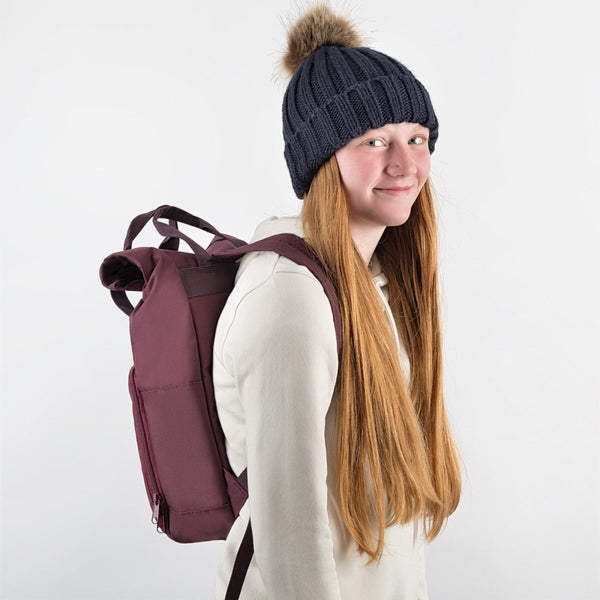 Roll-Top Adventure Large 14 Litre Backpack - Burgundy - alternate view