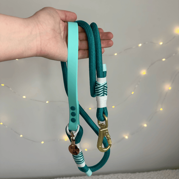 Rope Dog Lead COLOUR DROPS® - Ice Teal - alternate view