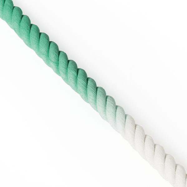 Rope Dog Lead - Ombre Green & White - alternate view