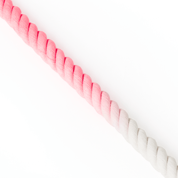 Rope Dog Lead - Ombre Pink & White - alternate view