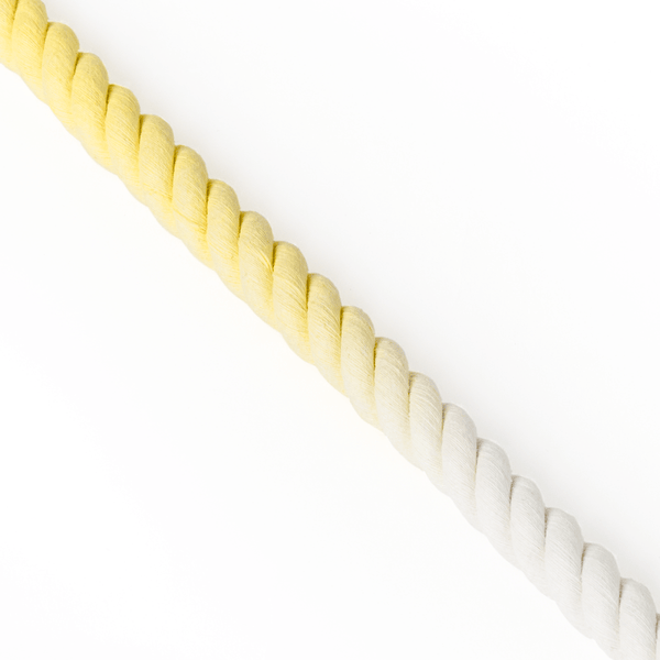 Rope Dog Lead - Ombre Yellow & White - alternate view