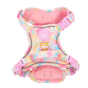 Tie Dye Dog Harness - Colour Drops - Candy Floss