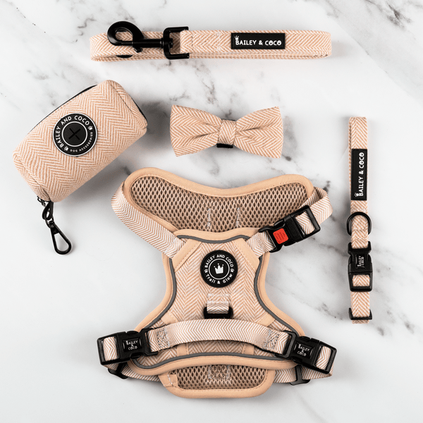 Trail & Glow® Dog Harness Bundle Set - Almond Tweed - Bailey and Coco (UK)
