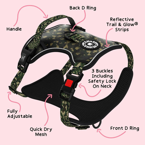 Trail & Glow® Dog Harness Bundle Set - The Camo One - alternate view