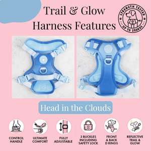 Trail & Glow Dog Harness - COLOUR DROPS® - Head in the Clouds - Bailey and Coco (UK)