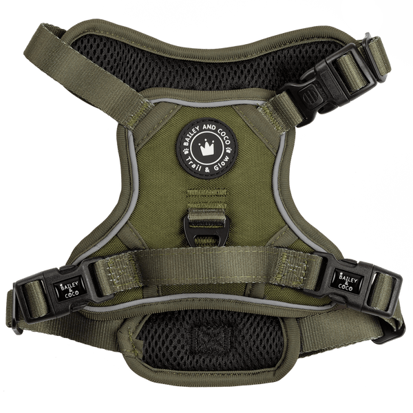 Trail & Glow® Dog Harness - The Khaki One - Bailey and Coco (UK)
