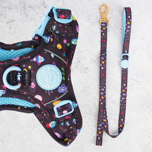 Trail & Glow® Dog Lead 5ft - COLOUR DROPS® - Space Paws - Bailey and Coco (UK)