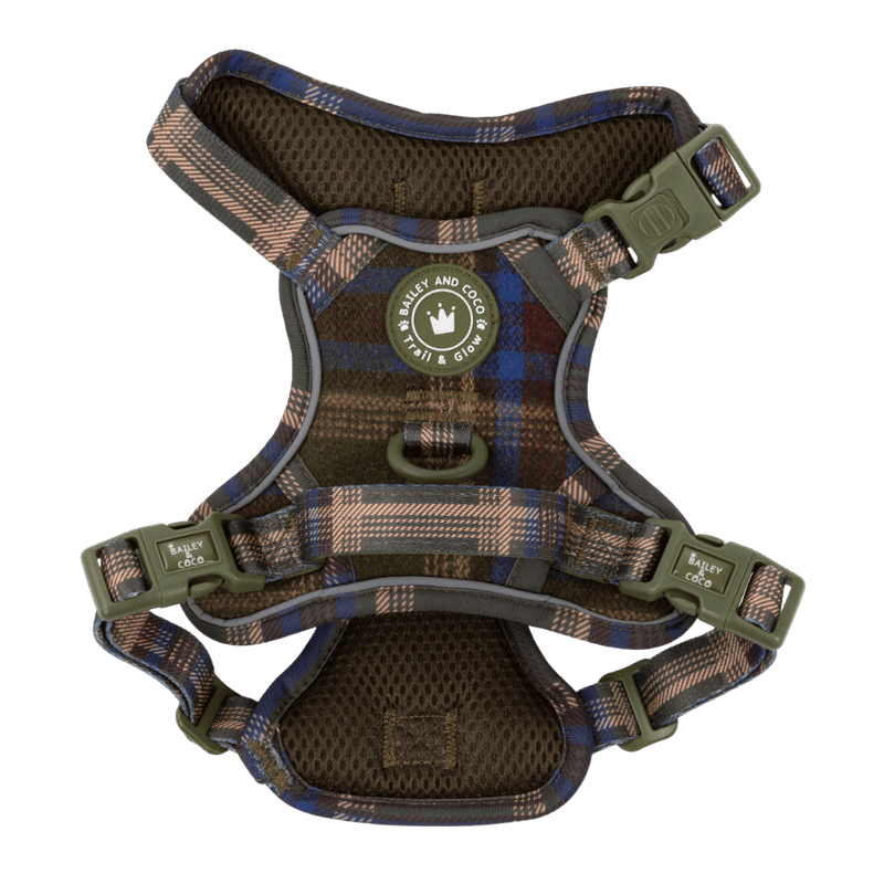 Trail & Glow Tweed Dog Harness - Colour Drops - Mayfair Tweed - Bailey and Coco (UK)