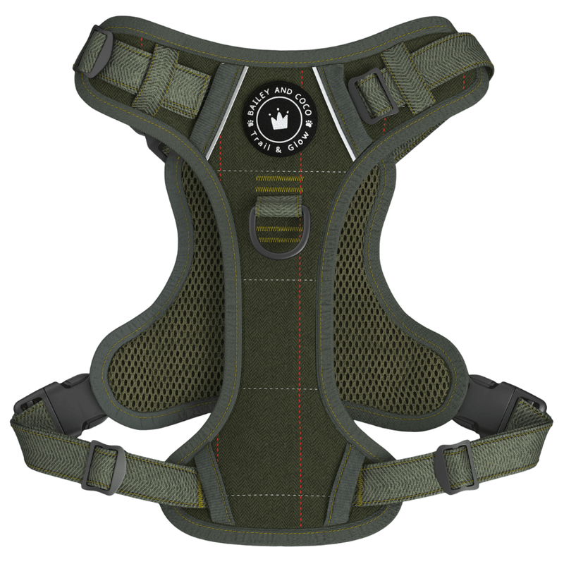 Trail & Glow Tweed Dog Harness - Forest Tweed - Bailey and Coco (UK)