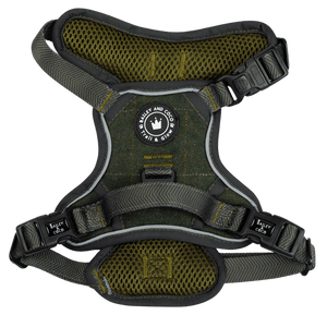 Trail & Glow Tweed Dog Harness - Forest Tweed