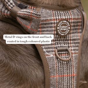Trail & Glow Tweed Dog Harness & Lead Set - Colour Drops - Heritage Plaid - Bailey and Coco (UK)